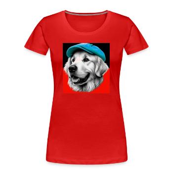 Golden Retriever Dog - Women's Premium Organic T-Shirt - red - Front - Mia (176cm)