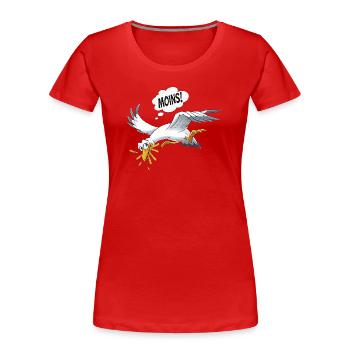 Boulderer Colorsplash Boulder Bouldering - Women's Premium Organic T-Shirt - red - Front - Mia (176cm)