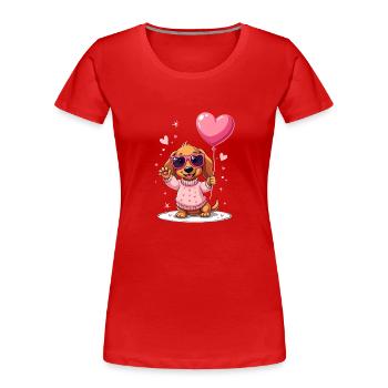 Dackel Dachshund Tekel - Frauen Premium Bio T-Shirt - Rot - Vorne - Mia (176cm)