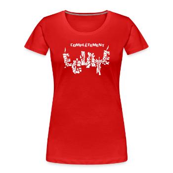 COMPLÈTEMENT ÉCLATÉ !  - T-shirt bio Premium Femme - rouge - Devant - Mia (176cm)