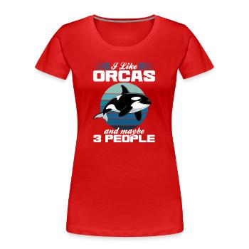 Orca drôle - T-shirt bio Premium Femme - rouge - Devant - Mia (176cm)
