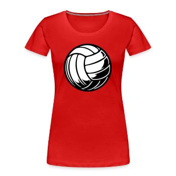 Ballon de volley-ball - T-shirt bio Premium Femme - rouge - Devant - Mia (176cm)