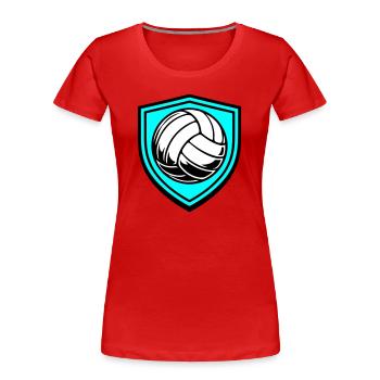 Blason du ballon de volley-ball - T-shirt bio Premium Femme - rouge - Devant - Mia (176cm)