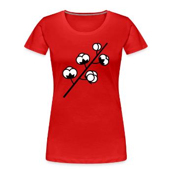 Baumwolle Zweig Pflanze - Frauen Premium Bio T-Shirt - Rot - Vorne - Mia (176cm)