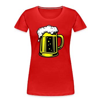 Bière Beer Symbol Beer - T-shirt bio Premium Femme - rouge - Devant - Mia (176cm)
