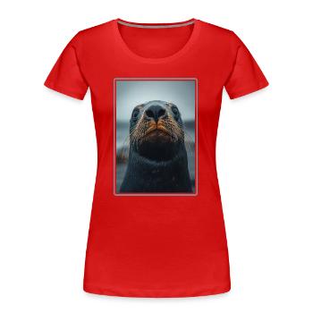 Sea Lions Sea Lion - Women's Premium Organic T-Shirt - red - Front - Mia (176cm)