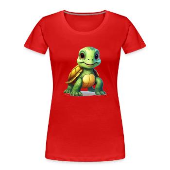 Turtle - Women's Premium Organic T-Shirt - red - Front - Mia (176cm)