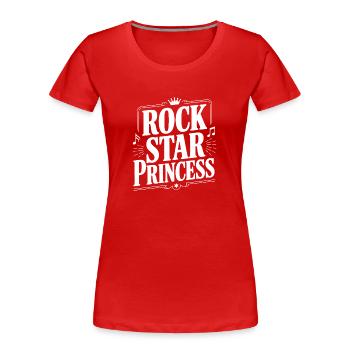 Princesse Rock Star - T-shirt bio Premium Femme - rouge - Devant - Mia (176cm)
