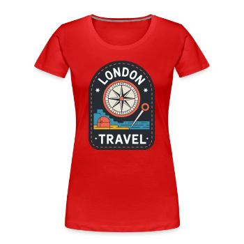 London Travel England Travel Motif - T-shirt bio Premium Femme - rouge - Devant - Mia (176cm)