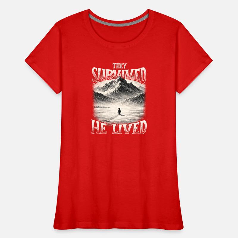 They Survived He Lived Penguin Meme Existential Women's Premium Organic T-Shirt