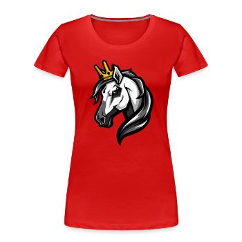 Couronne de tête de cheval - T-shirt bio Premium Femme - rouge - Devant - Mia (176cm)