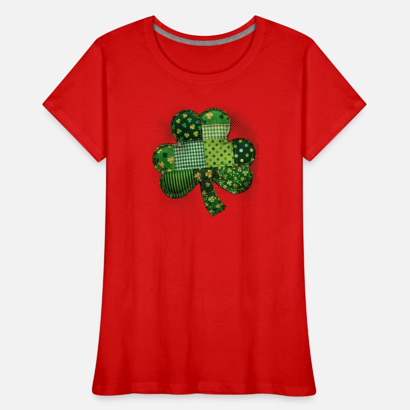 Trèfle – St. Patrick vintage en patchwork T-shirt bio Premium Femme