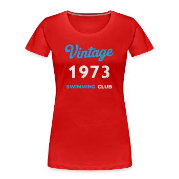Vintage 1973 – Swimming Club Retro Geburtsjahr - Frauen Premium Bio T-Shirt - Rot - Vorne - Mia (176cm)
