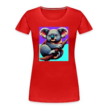 Koala - Frauen Premium Bio T-Shirt - Rot - Vorne - Mia (176cm)