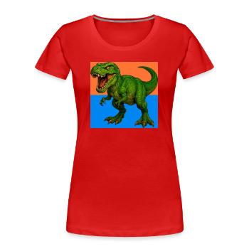 Dinosaurier - Frauen Premium Bio T-Shirt - Rot - Vorne - Mia (176cm)