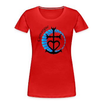Camargue - Frauen Premium Bio T-Shirt - Rot - Vorne - Mia (176cm)