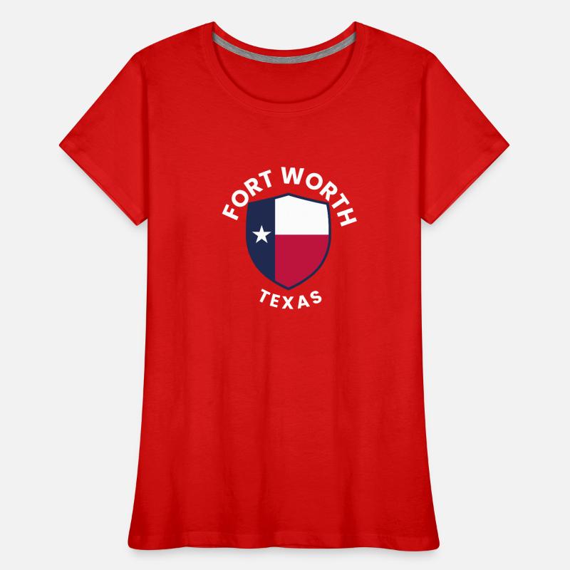 Fierté du Bouclier du Texas de Fort Worth T-shirt bio Premium Femme