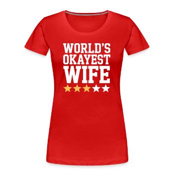 T-shirt de la femme la plus correcte du monde - T-shirt bio Premium Femme - rouge - Devant - Mia (176cm)