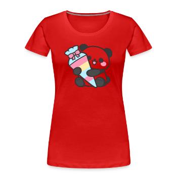 1. Klasse Panda Einschulung Geschenk 2026 - Frauen Premium Bio T-Shirt - Rot - Vorne - Mia (176cm)