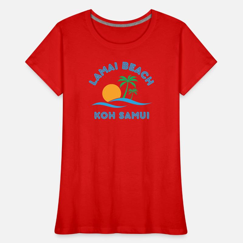 Coucher de soleil de la plage de Lamai Koh Samui T-shirt bio Premium Femme