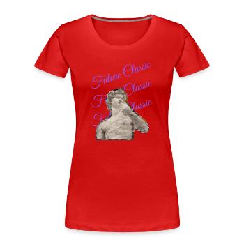 Future Classic – Retro Art Style - Women's Premium Organic T-Shirt - red - Front - Mia (176cm)