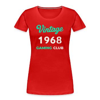 Vintage 1968 – Gaming Club Retro Birth Year - Women's Premium Organic T-Shirt - red - Front - Mia (176cm)