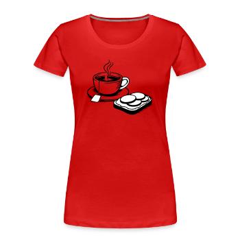 Tasse - Frauen Premium Bio T-Shirt - Rot - Vorne - Mia (176cm)