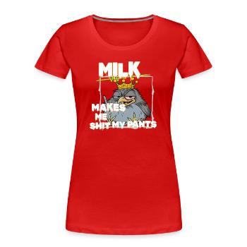 King Sparrow – Das ehrlichste Shirt für echte Type - Frauen Premium Bio T-Shirt - Rot - Vorne - Mia (176cm)