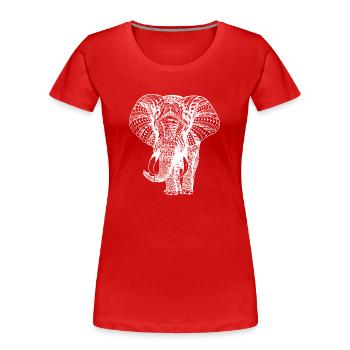 Elephant Trunk Africa Safari Wilderness Elephant - T-shirt bio Premium Femme - rouge - Devant - Mia (176cm)