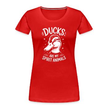 Dits de canard Canard Cadeau Drôle de Canard - T-shirt bio Premium Femme - rouge - Devant - Mia (176cm)
