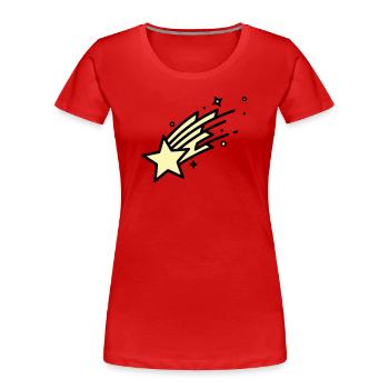 Shooting Star Comet Comic - Women's Premium Organic T-Shirt - red - Front - Mia (176cm)