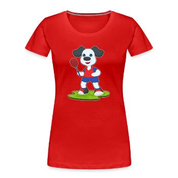 Dog Tennis Tennis Racket Sport - Women's Premium Organic T-Shirt - red - Front - Mia (176cm)