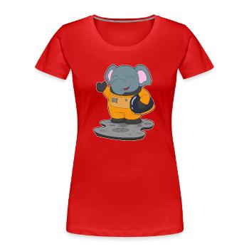 Elephant Astronaut Space - Women's Premium Organic T-Shirt - red - Front - Mia (176cm)