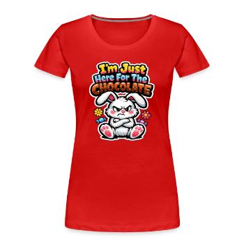 Hase Häschen Frühling Sommer Ostern Garten - Frauen Premium Bio T-Shirt - Rot - Vorne - Mia (176cm)