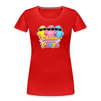Relaxer avec mes gars Joyeuses Pâques Pâques Poussin - T-shirt bio Premium Femme - rouge - Devant - Mia (176cm)