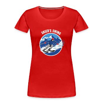Skier's Swing Alpenpiste Logo - Frauen Premium Bio T-Shirt - Rot - Vorne - Mia (176cm)