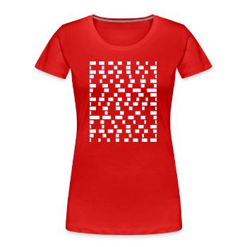 Pixel Grid Monochrom - Frauen Premium Bio T-Shirt - Rot - Vorne - Mia (176cm)