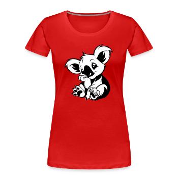 Cute koala sitting playfully - Women's Premium Organic T-Shirt - red - Front - Mia (176cm)