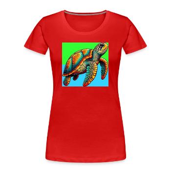turtle - Women's Premium Organic T-Shirt - red - Front - Mia (176cm)