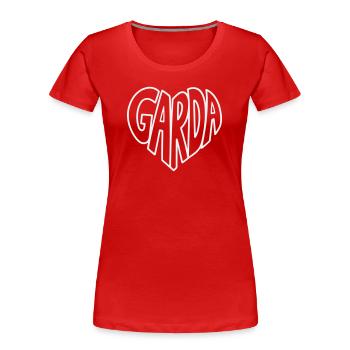 Garda Herzschrift Logo - Frauen Premium Bio T-Shirt - Rot - Vorne - Mia (176cm)