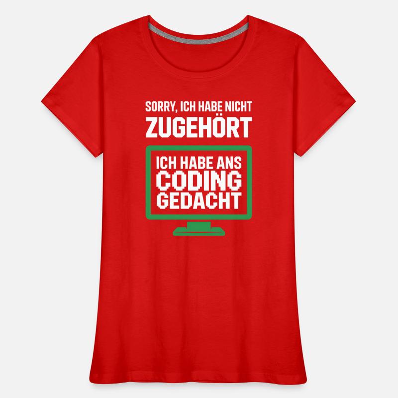 Coding Thought Screen Saying Women's Premium Organic T-Shirt
