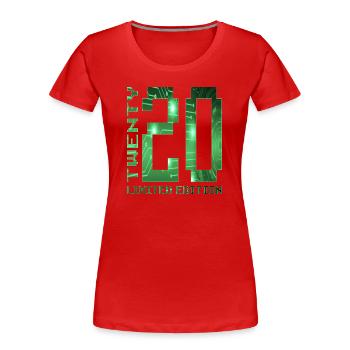 20. Geburtstag Gamer Pixel Geschenkidee - Frauen Premium Bio T-Shirt - Rot - Vorne - Mia (176cm)