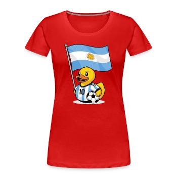 Argentinien Fußball Shirt für Fans - Frauen Premium Bio T-Shirt - Rot - Vorne - Mia (176cm)