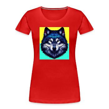 Loup - T-shirt bio Premium Femme - rouge - Devant - Mia (176cm)