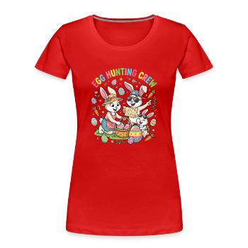 Hosterhasen Familie -Eier Sammler - Frauen Premium Bio T-Shirt - Rot - Vorne - Mia (176cm)