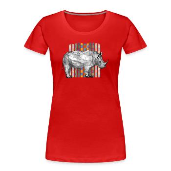 rhinocéros - T-shirt bio Premium Femme - rouge - Devant - Mia (176cm)