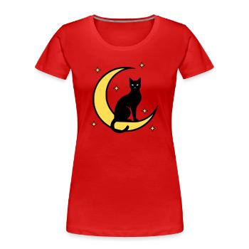 Cat Moon Stars Witchcraft - Women's Premium Organic T-Shirt - red - Front - Mia (176cm)