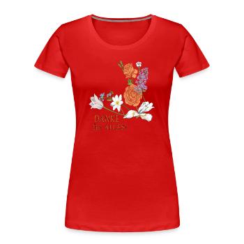 Blumenstrauß Danke - Frauen Premium Bio T-Shirt - Rot - Vorne - Mia (176cm)
