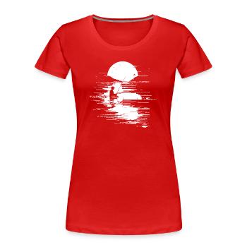 Graphique de pêche - T-shirt bio Premium Femme - rouge - Devant - Mia (176cm)