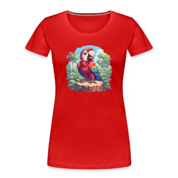 Aras Ara - Frauen Premium Bio T-Shirt - Rot - Vorne - Mia (176cm)